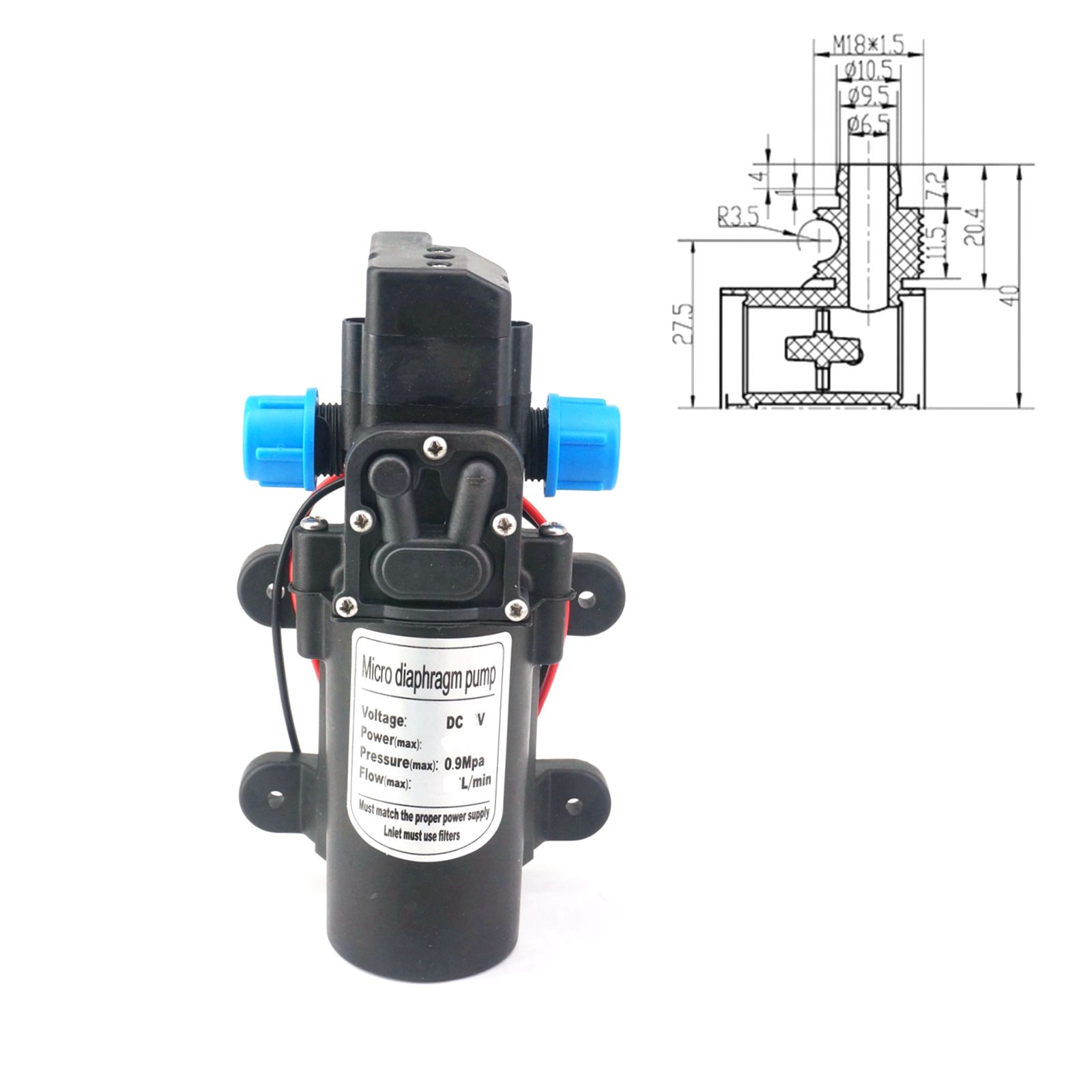 12V/24VDC 15W/30W/60W/80W Diap - огляд і ціна Mini Peristaltic Pump 12V