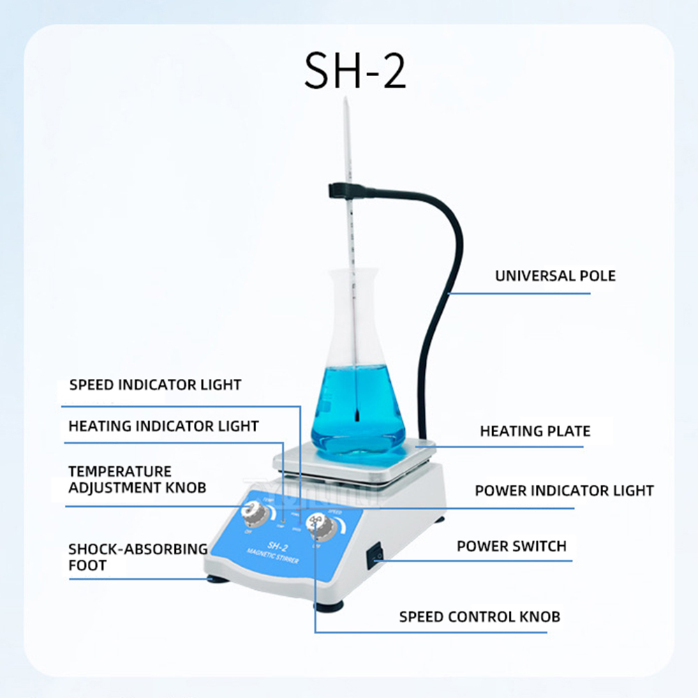 SH-2 Magnetic Stirrer with Hea - огляд і ціна Lab Magnetic Stirrer Hot Plate