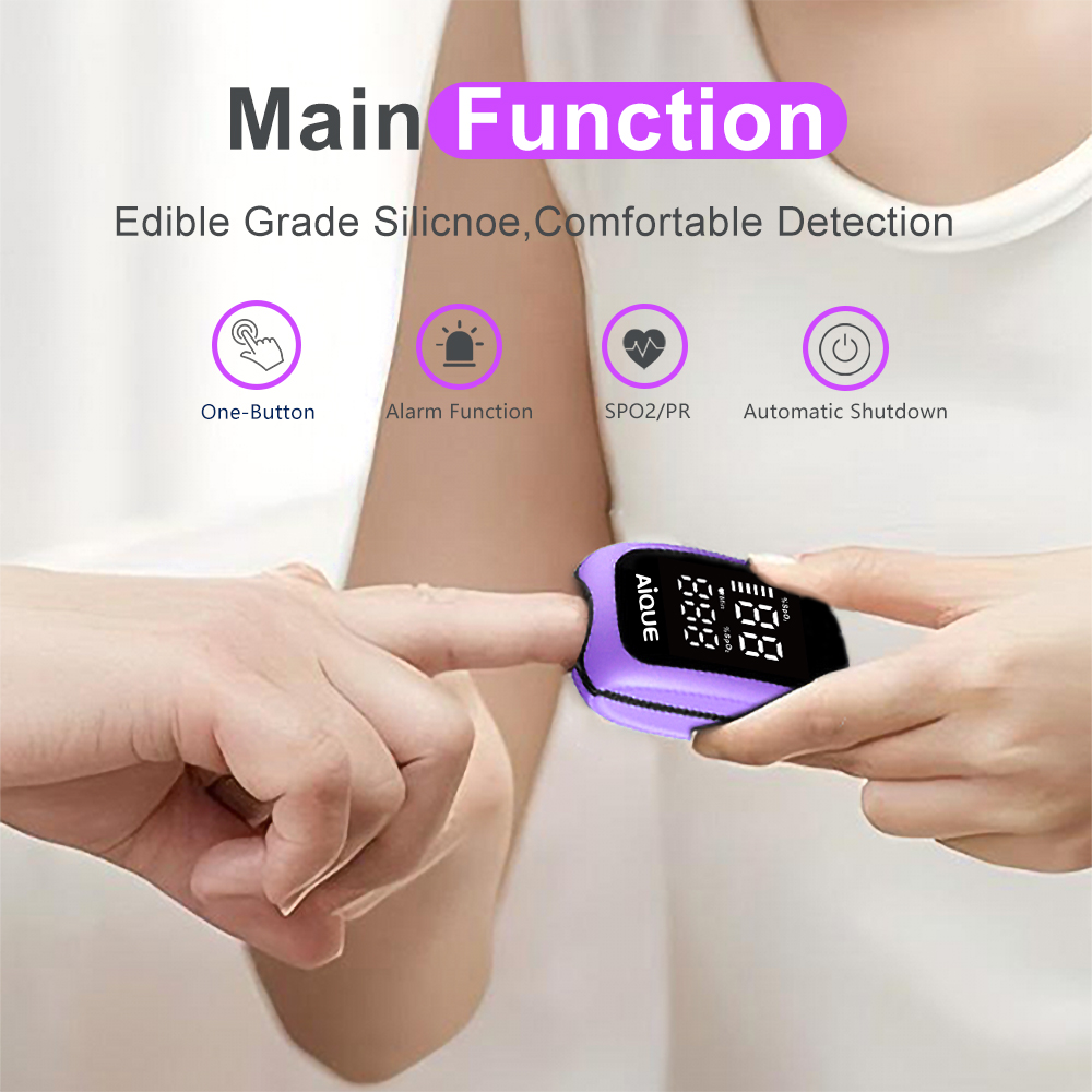 AiQUE Purple Rechargeable Oxim - огляд і ціна Pulse Oximeter Fingertip Rechargeable