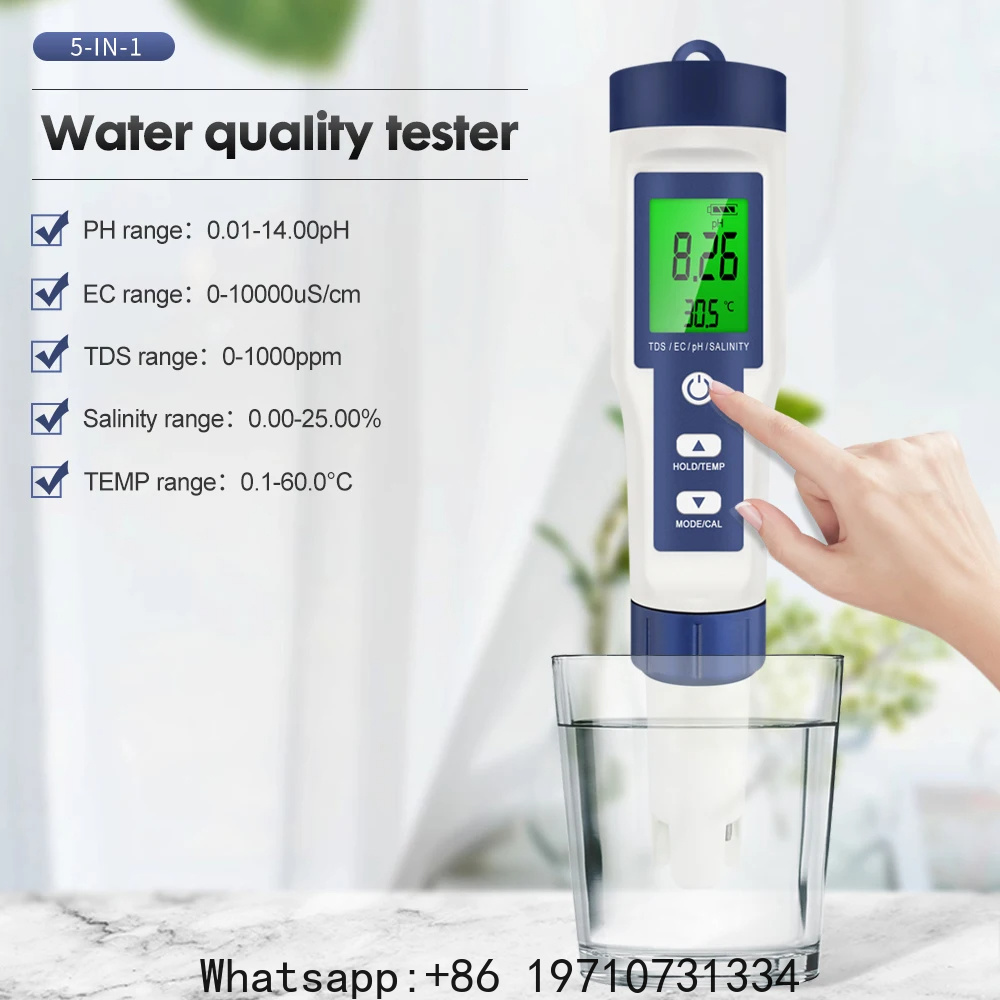 5 In 1 Digital PH Meter TDS EC - огляд і ціна Ph Meter Digital Water Tester