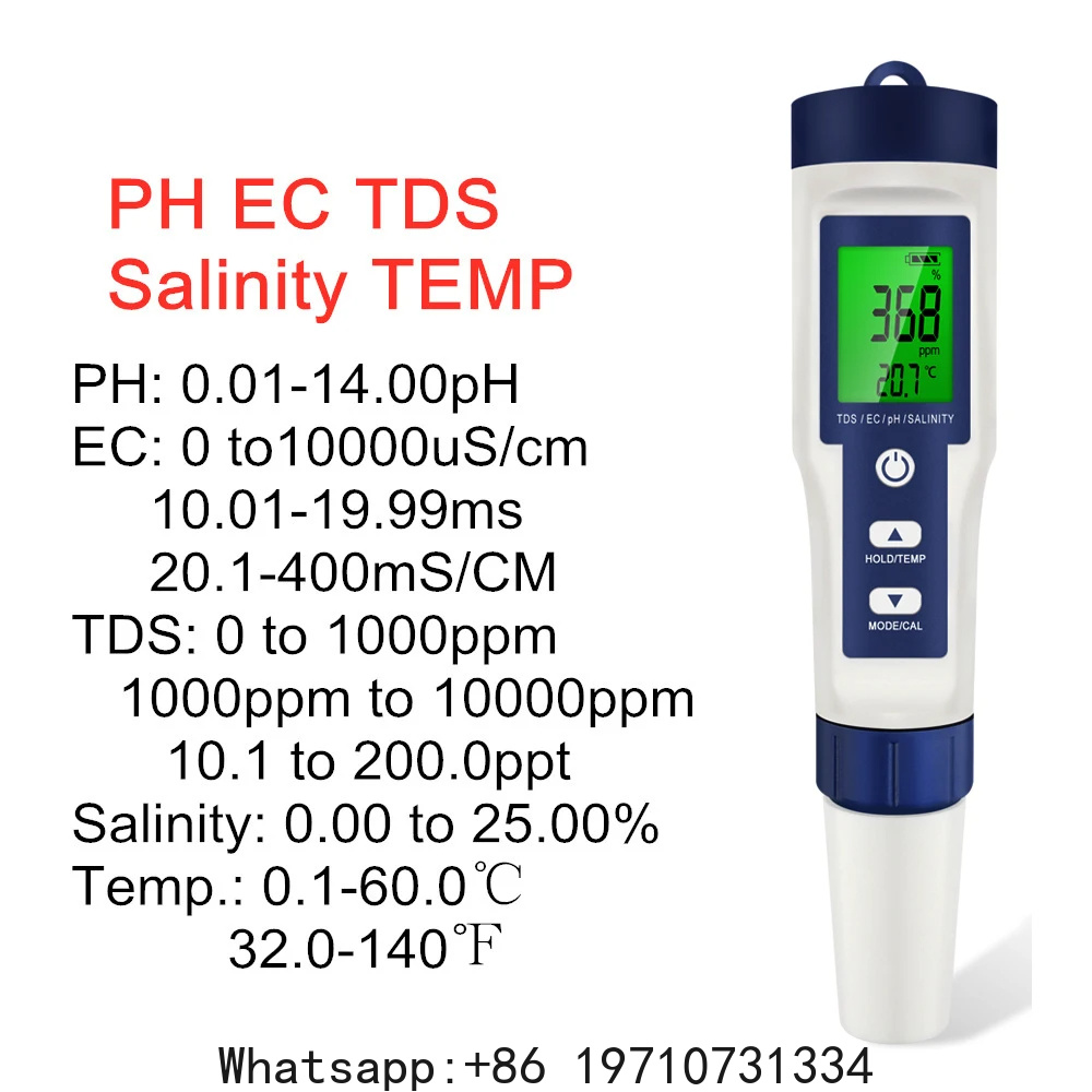 5 In 1 Digital PH Meter TDS EC - огляд і ціна Ph Meter Digital Water Tester