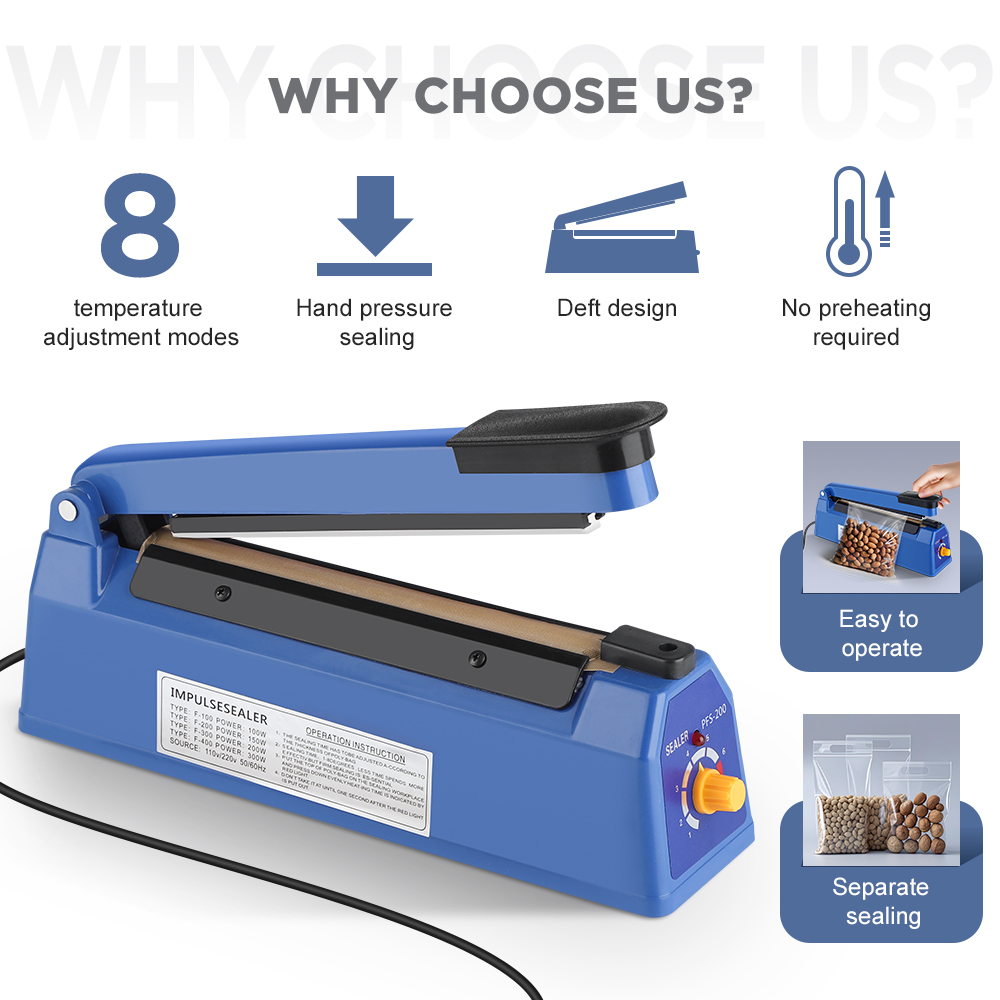 Impulse Sealer Manual Heat Sea - огляд і ціна Plastic Bag Impulse Heat Sealer