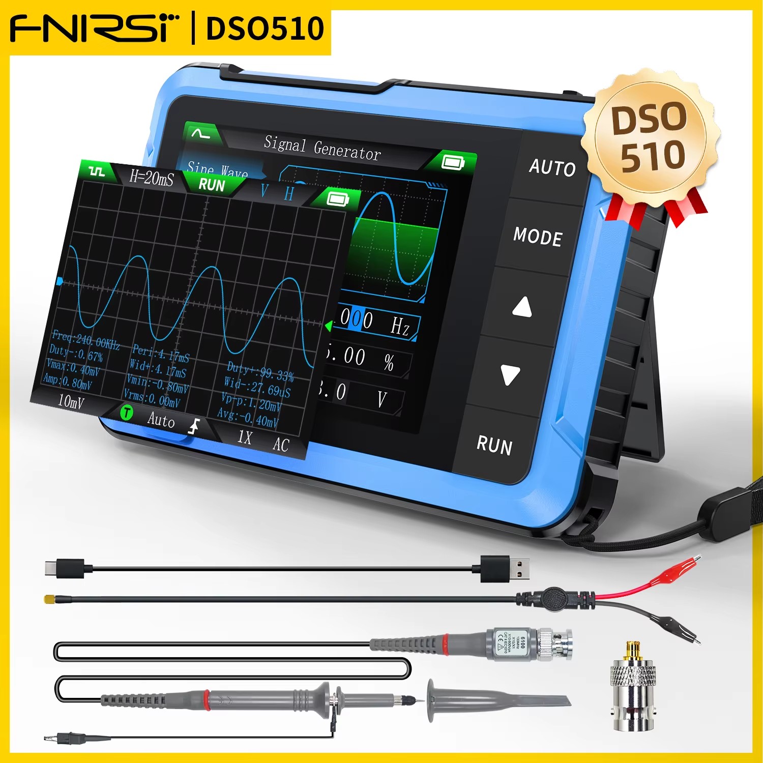 FNIRSI DSO510 10MHz Mini Handh - огляд і ціна Fnirsi Digital Oscilloscope Handheld