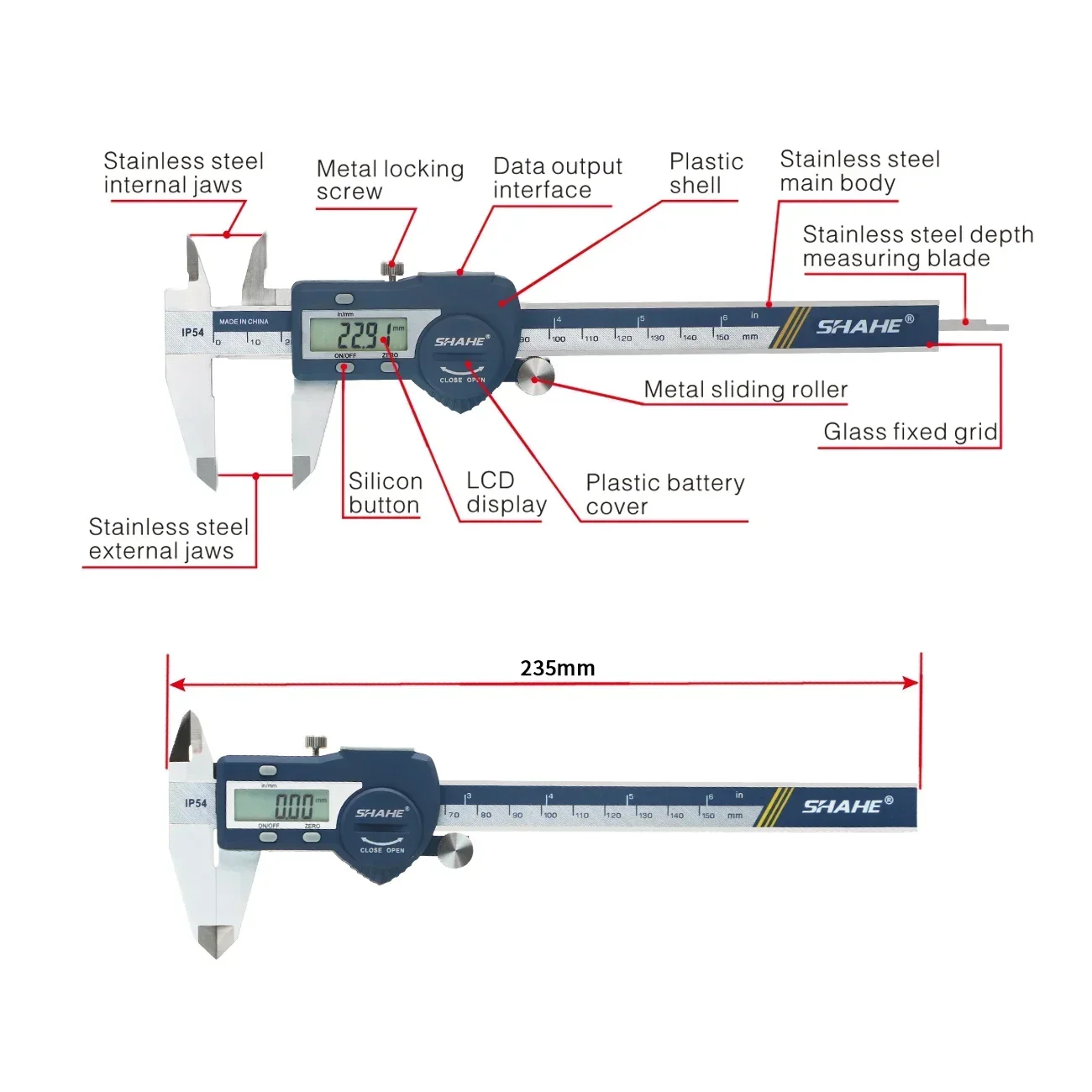 SHAHE Digital Caliper, 6 Inch/ - огляд і ціна Digital Caliper 150Mm Stainless Steel