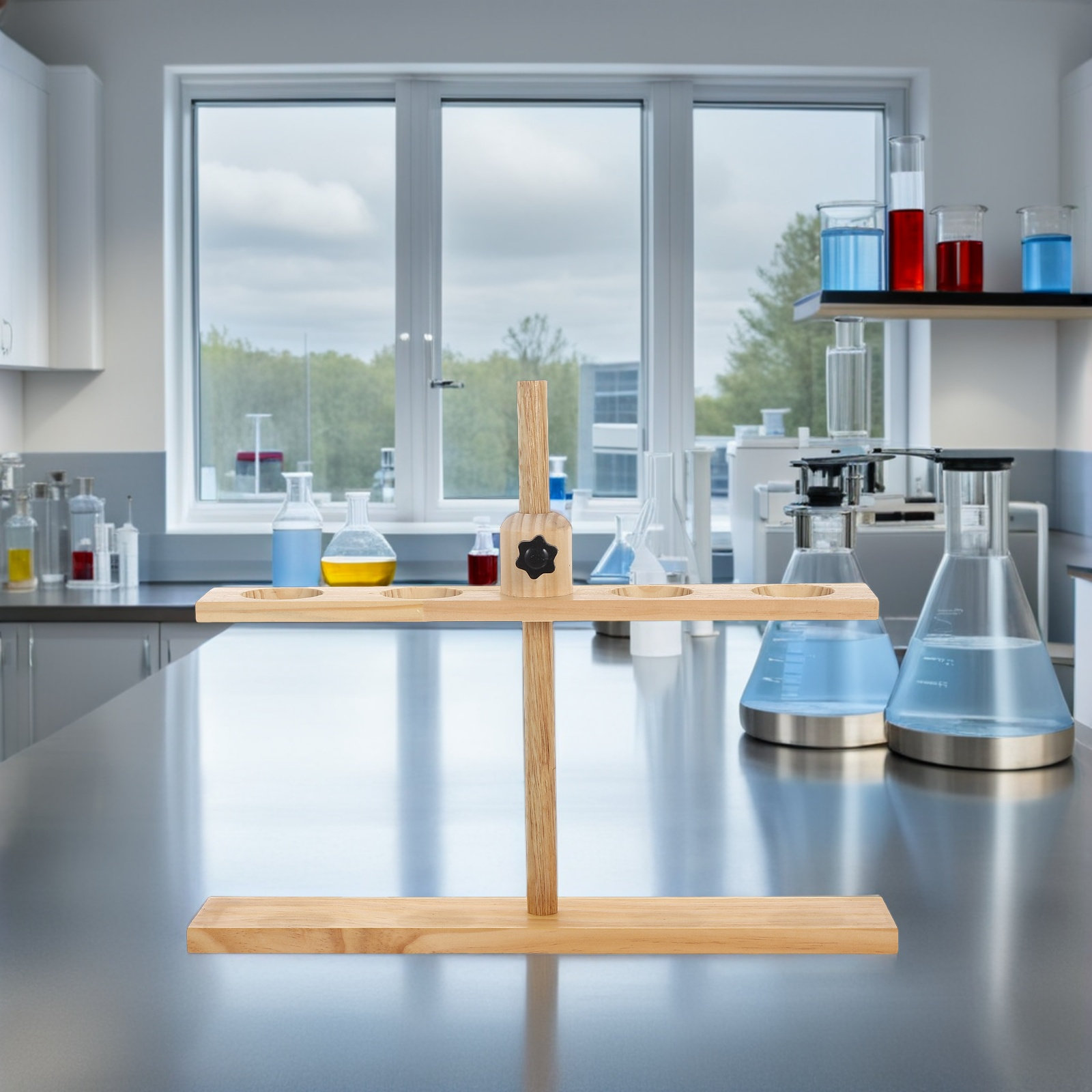 Wooden Separatory Funnel Stand - огляд і ціна Lab Equipment