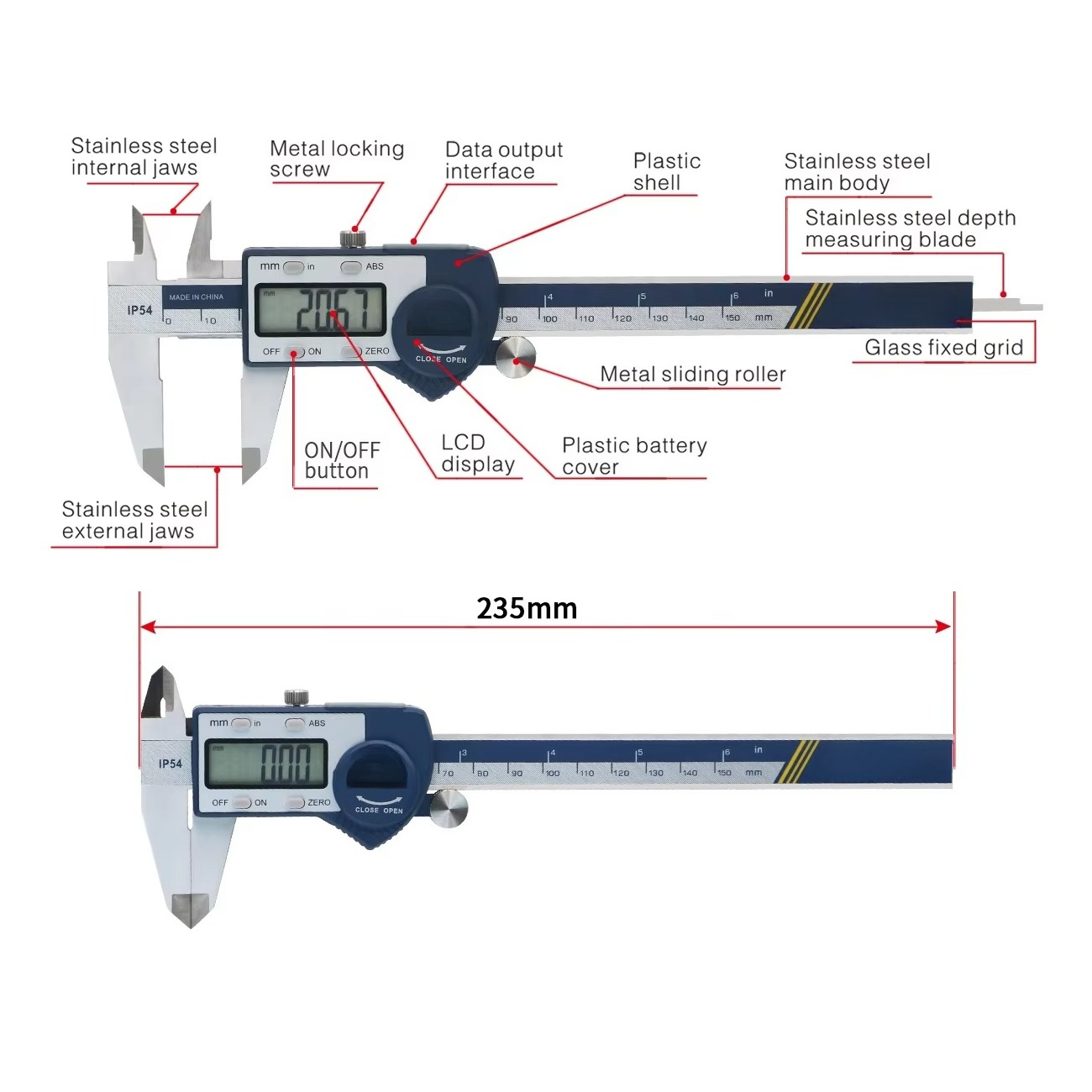 IP54 0-150mm Digital Vernier C - огляд і ціна Digital Caliper 150Mm Stainless Steel