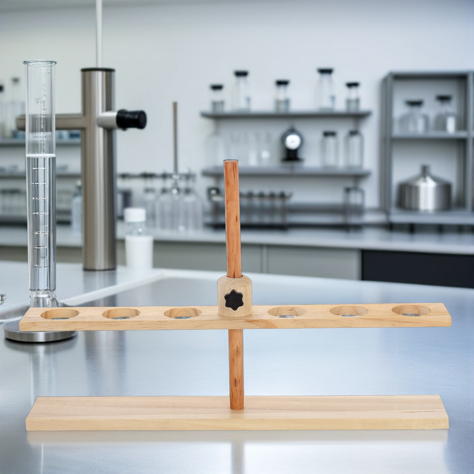 6 Hole Wooden Funnel Stand Adj - огляд і ціна Lab Equipment